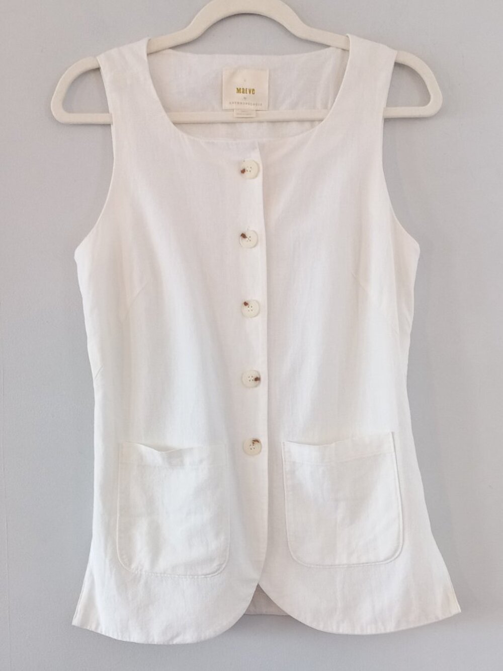 MAEVE ANTHROPOLOGIE cotton linen vest top